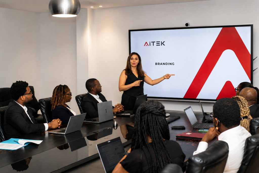 Commercial review between the AITEK team and a technology partner.