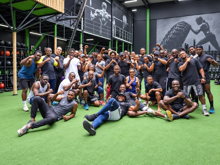 AITEK employees gathered for a fitness activity.